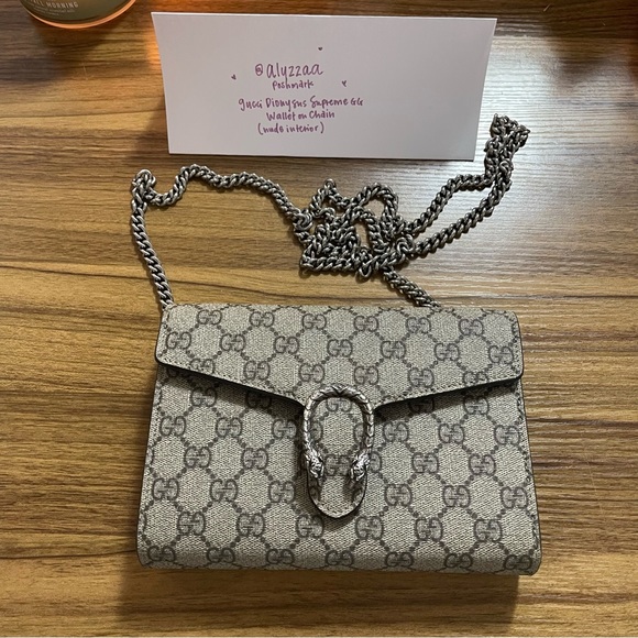 Gucci Handbags - Gucci - Dionysus GG Supreme - Wallet on Chain
